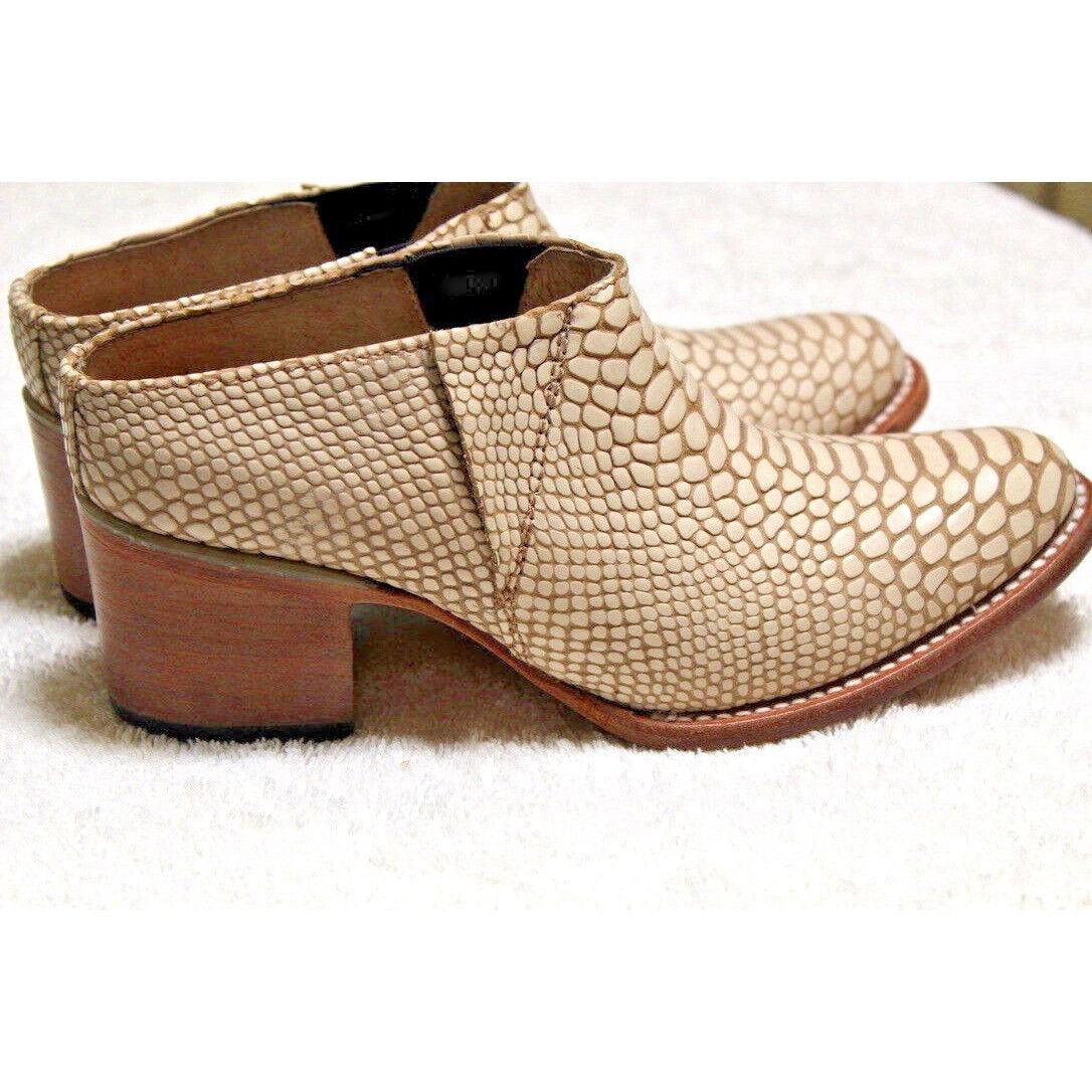 FREEBIRD Freebird Shae Cream Snake Print Leather Ankle Booties Heeled Size US 8 / IT 38 - 1 Thumbnail