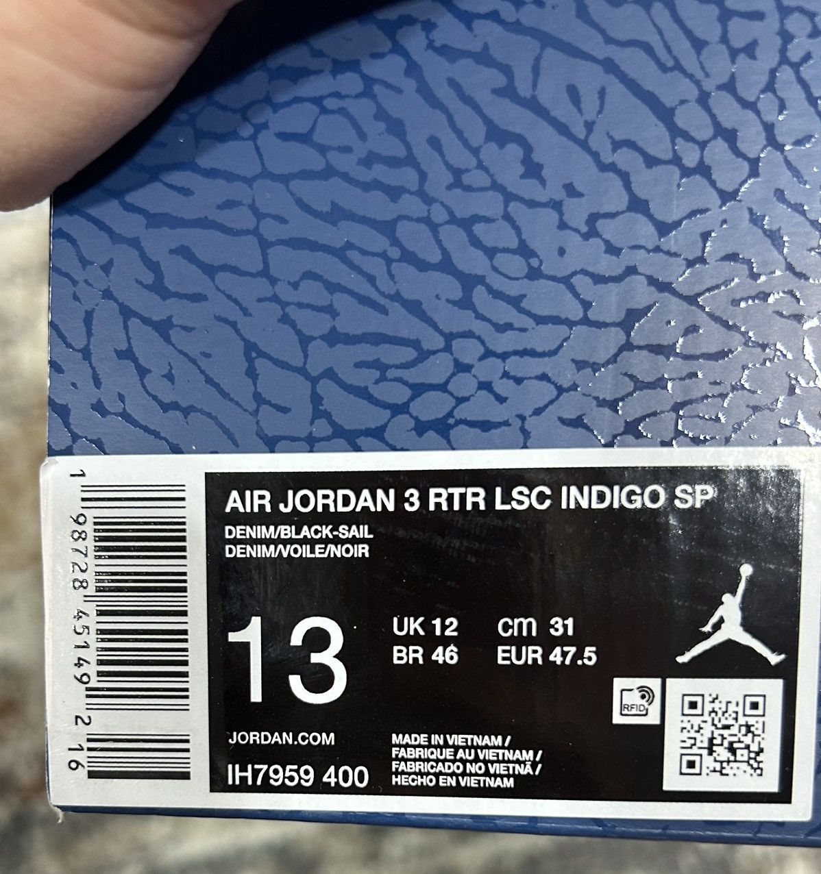 Jordan Brand Jordan 3 Levi Indigo Size US 13 / EU 46 - 8 Thumbnail