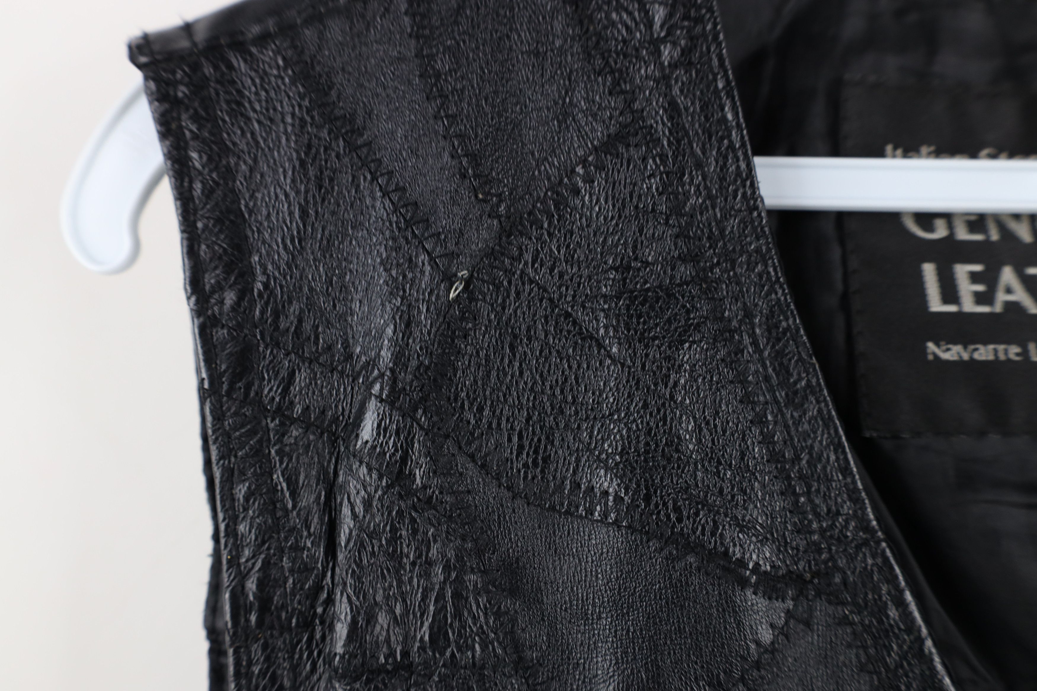 Vintage Vintage 90s Streetwear Patchwork Leather Vest Jacket Black Size US M / EU 48-50 / 2 - 7 Thumbnail
