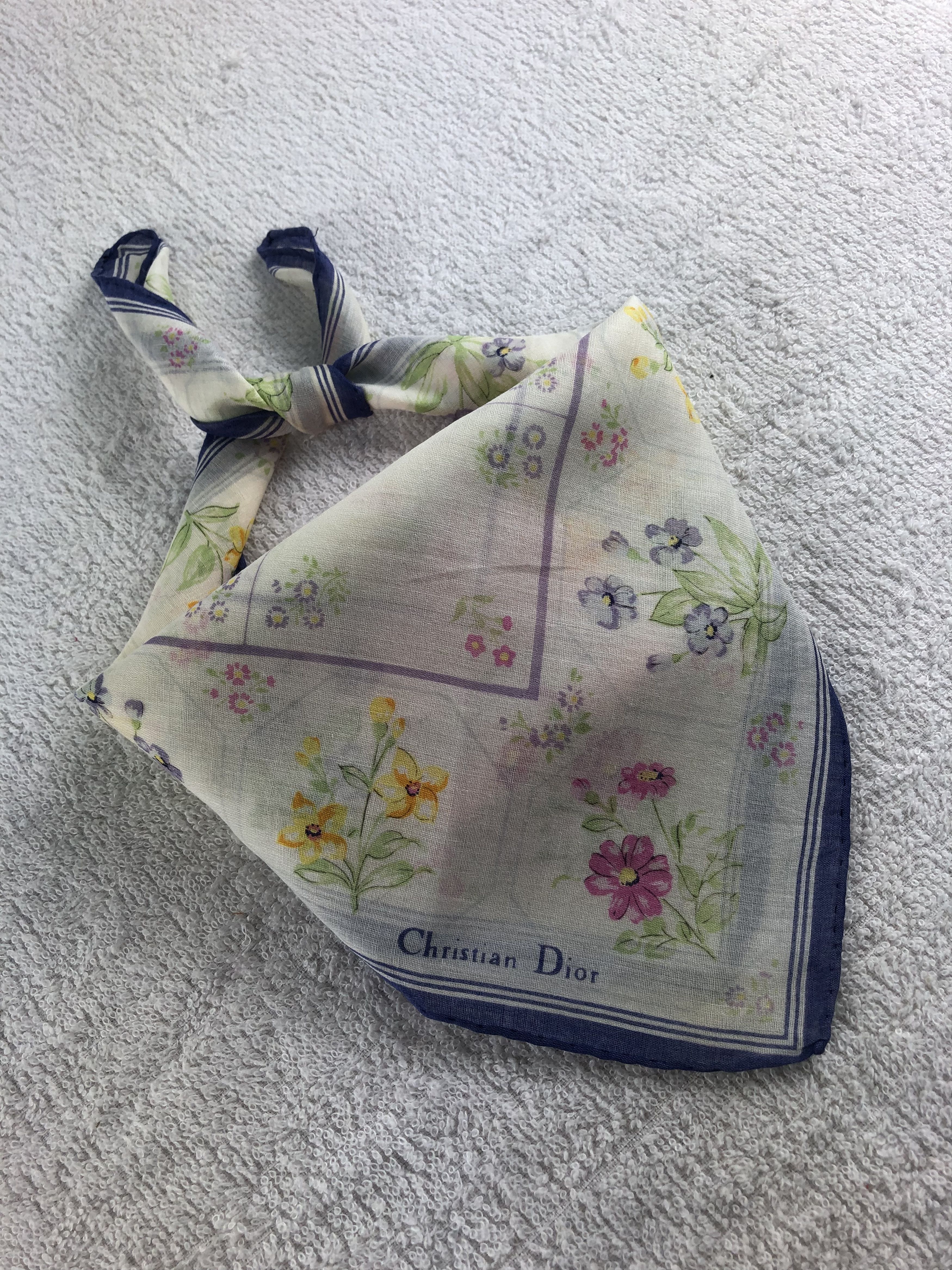 Vintage Christian Dior Handkerchief / Bandana / Neckerchief C269 Size ONE SIZE - 1 Thumbnail