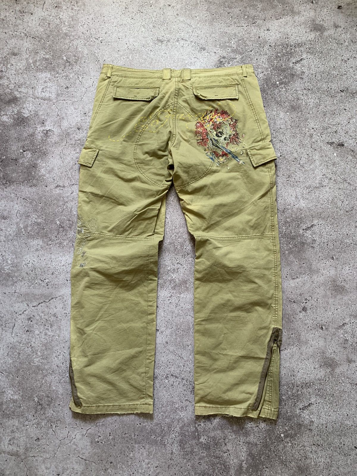 Christian Audigier Rare Ed Hardy Japanese Embroidered Parachute Cargo Pants Size US 38 / EU 54 - 2 Thumbnail