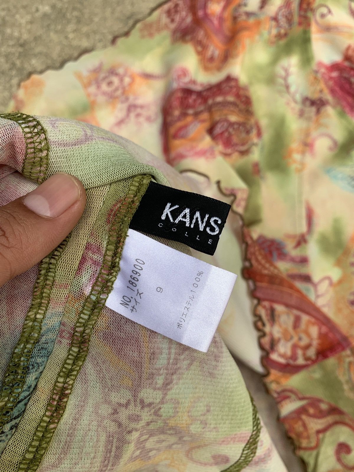 Japanese Brand × Kansai Yamamoto y2k Kansai Yamamoto BIS Japan Paisley Lace Fitted Mesh Top Size L / US 10 / IT 46 - 7 Thumbnail