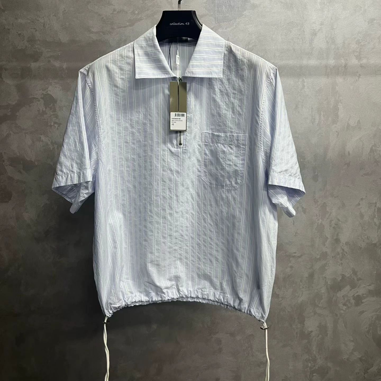 Dior dior blue striped half-zip short sleeve shirt Size US L / EU 52-54 / 3 - 1 Thumbnail