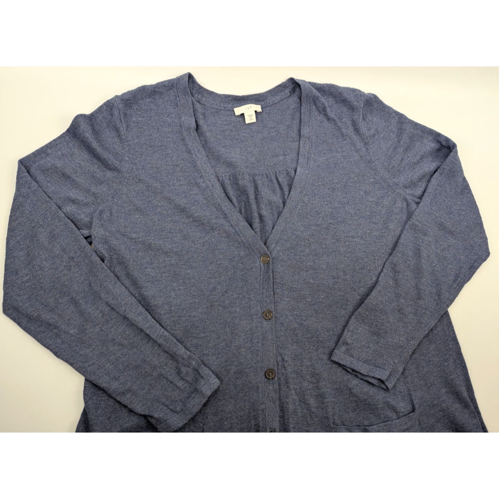 J. Jill J. Jill Cardigan Sweater Women Medium Petite Heather Blue Knit Cardigan Bohemian Travel Lightweight Poplin? Size M / US 6-8 / IT 42-44 - 2 Thumbnail