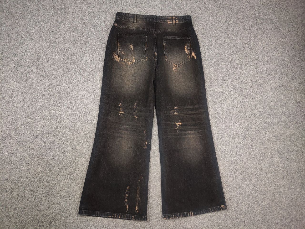 JCAESAR super baggy Black dye Denim Jeans rick owens LGB