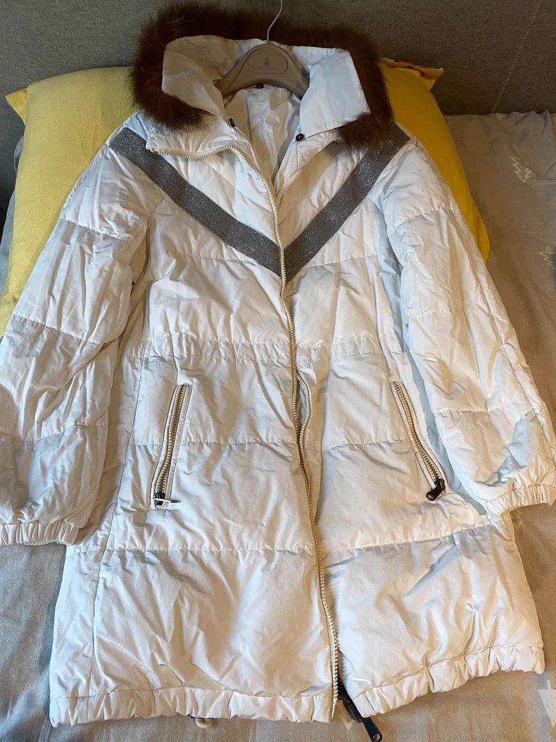 Brunello Cucinelli Brunello Cucinelli Pearl White Down Coat - dmc Size US M / EU 48-50 / 2 - 1 Thumbnail