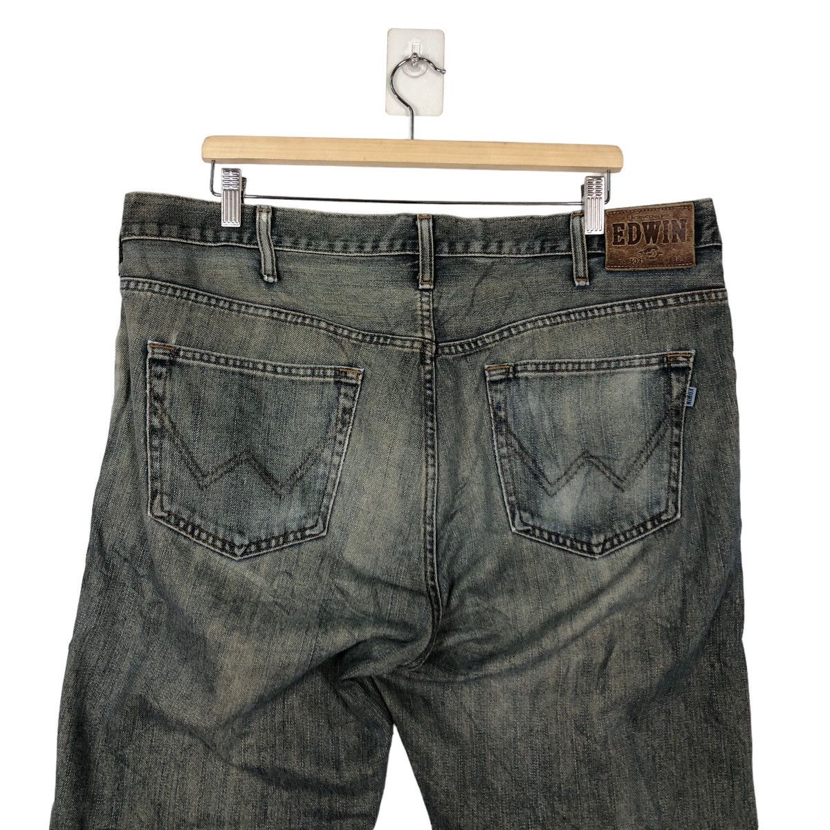 Japanese Brand 🔥90’s Vintage Edwin Distressed Denim Jeans Blue Tag Japan Size US 40 / EU 56 - 8 Thumbnail