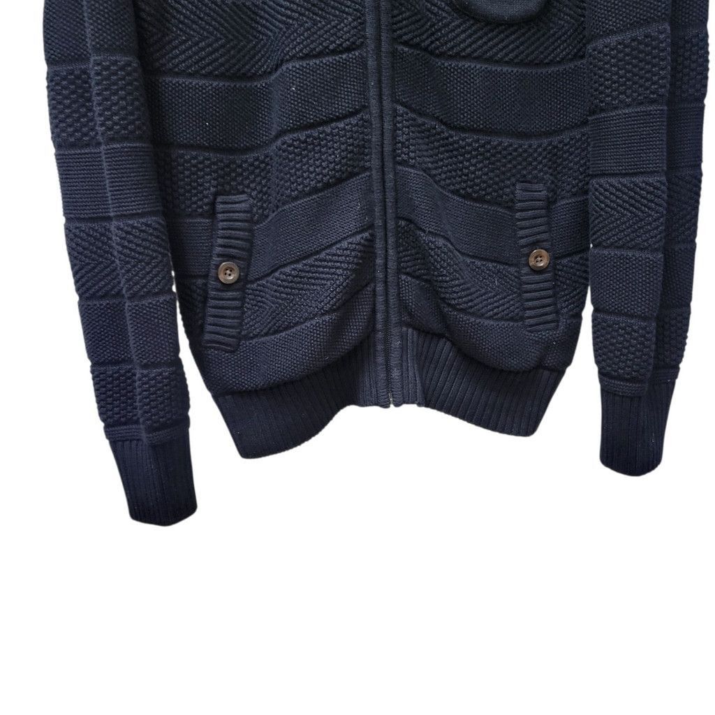 Vintage Vintage 1946 Men Navy Full-Zip Knit Washed & Beaten Cotton Size US M / EU 48-50 / 2 - 7 Thumbnail