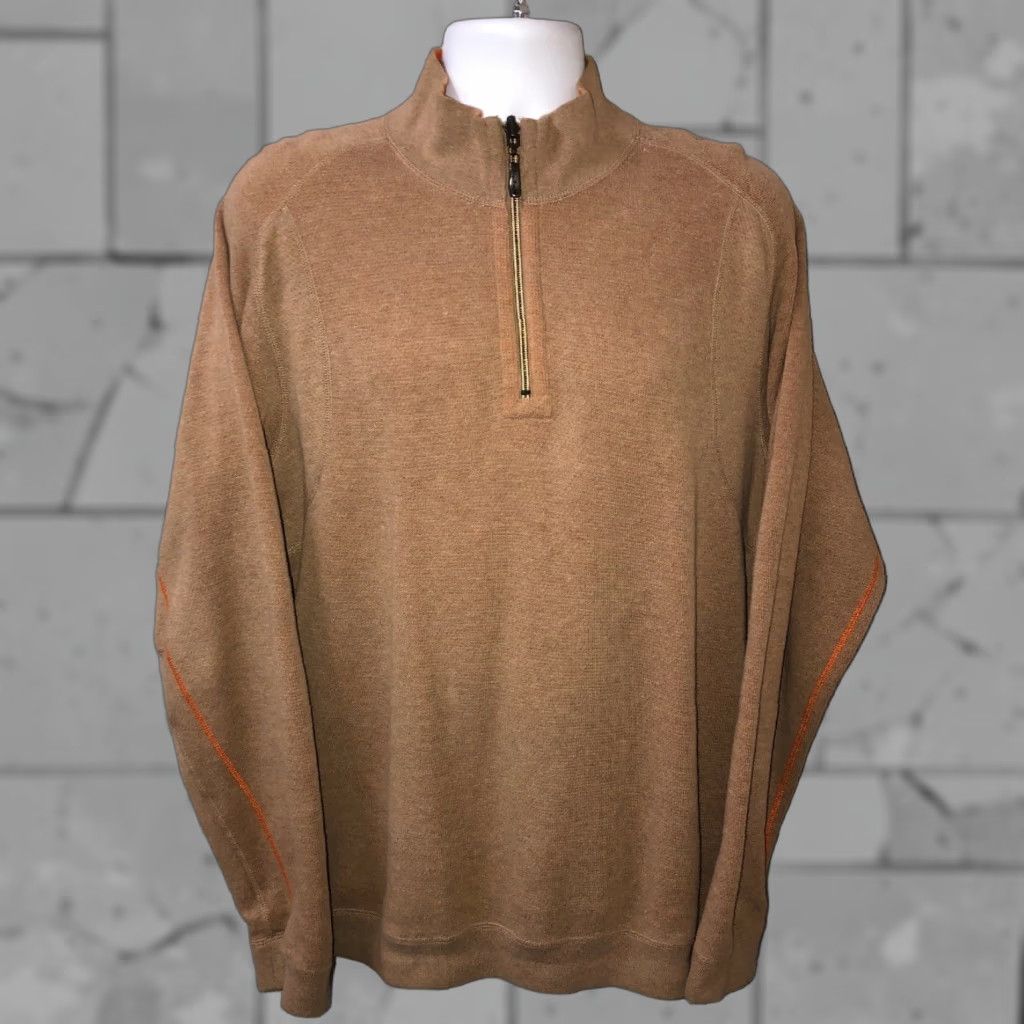 Tommy Bahama Tommy Bahama Mens 1/2 Zip REVERSIBLE Pullover Sweater L Beige Size L Mens Size US L / EU 52-54 / 3 - 1 Thumbnail