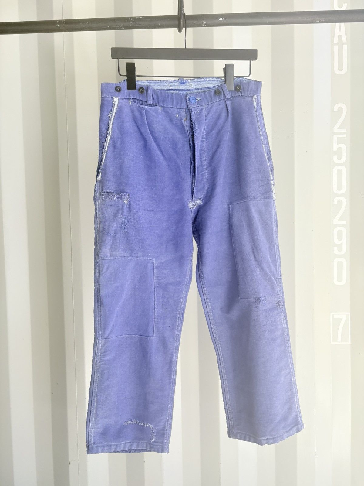 Vintage French Chore Pants Workwear Distressed Sun Faded grunge Size US 30 / EU 46 - 1 Thumbnail