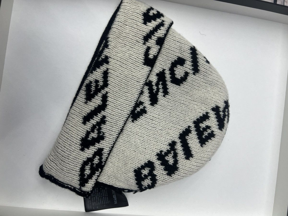 Balenciaga Balenciaga Black & White Allover Logo Beanie Size ONE SIZE - 3 Thumbnail