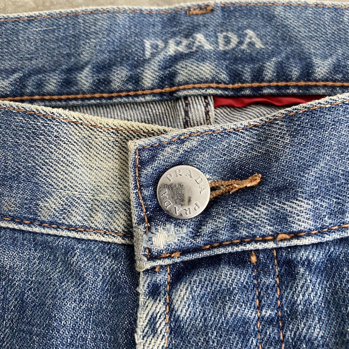 Prada 2000’s Prada Washed Blue Heel Bite Jeans Size US 34 / EU 50 - 11 Thumbnail
