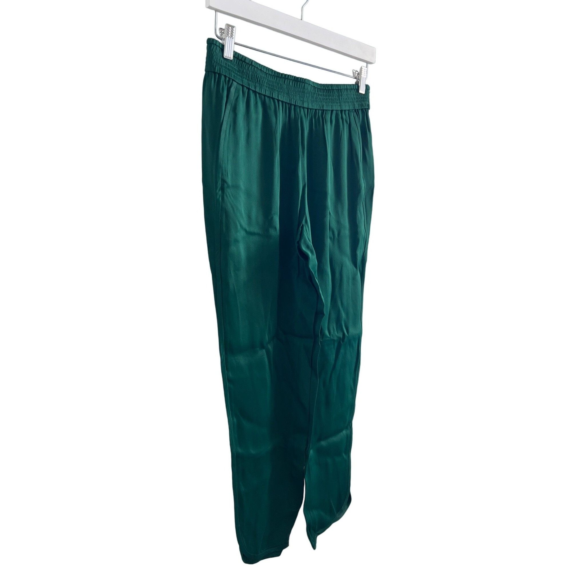 Zara Zara Bottle Green Satin Effect Cropped Pants Size 27" / US 4 / IT 40 - 3 Thumbnail