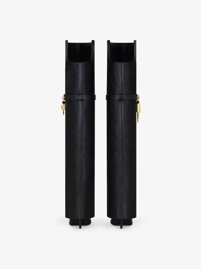 Givenchy o1lv12m0526 Shark Lock Stiletto OTK Boots in Black Size US 12 / IT 42 - 4 Thumbnail