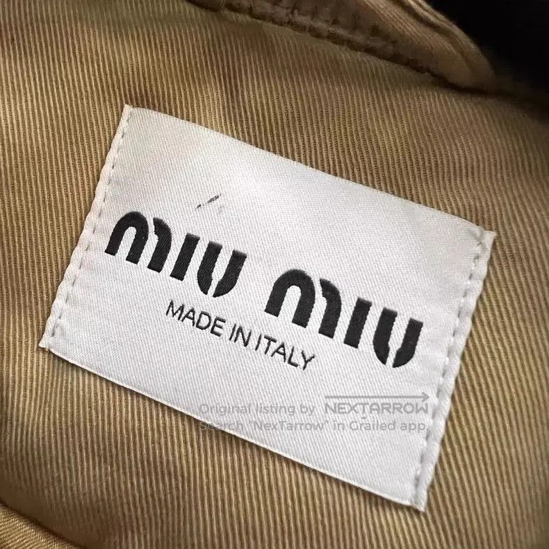 Miu Miu Miu Miu Khaki Embroidered Logo Jacket. Size US M / EU 48-50 / 2 - 5 Thumbnail