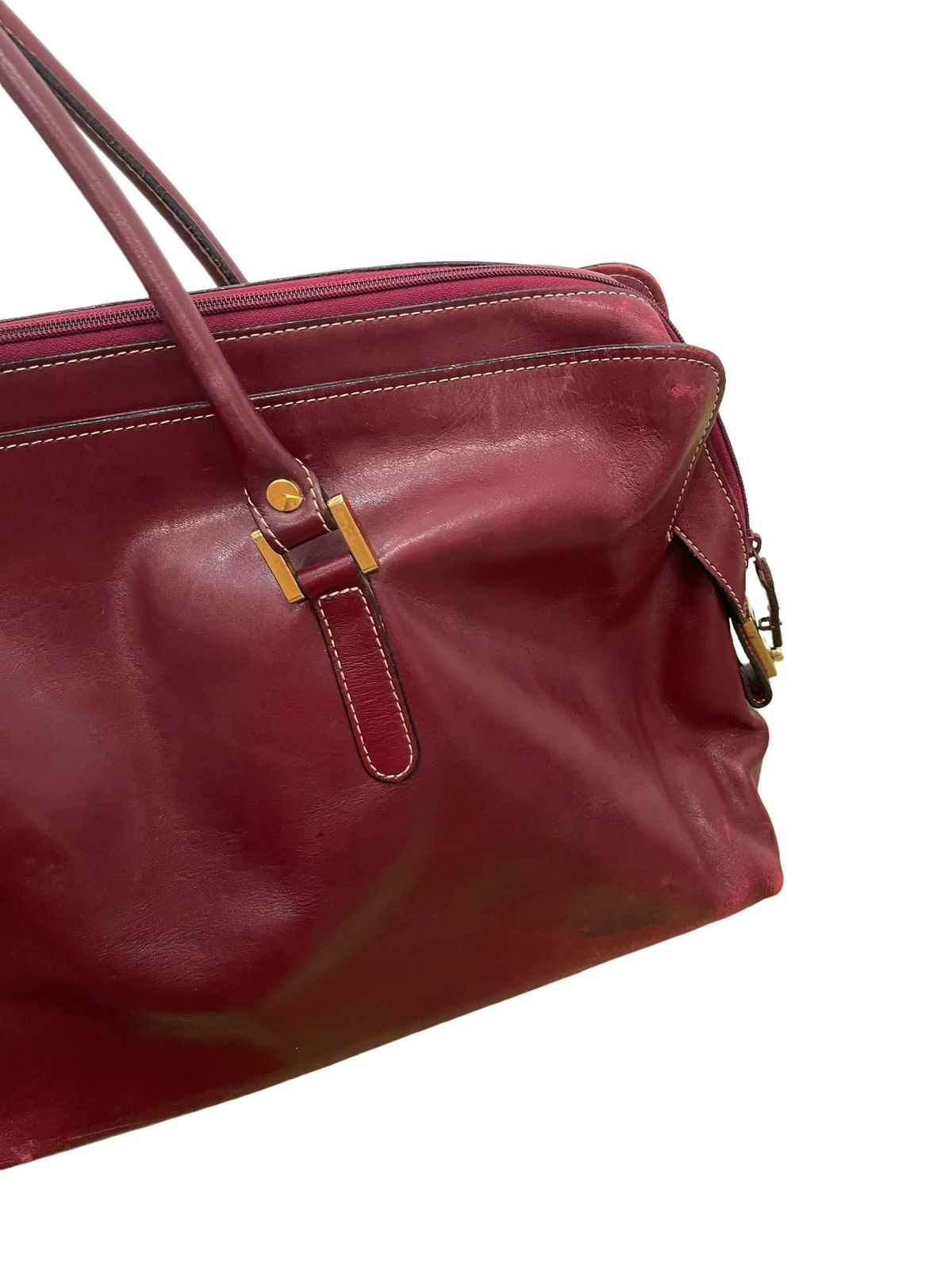 Vtg Full Leather Patina Duffel Bag Quarter Japan 1🟩
