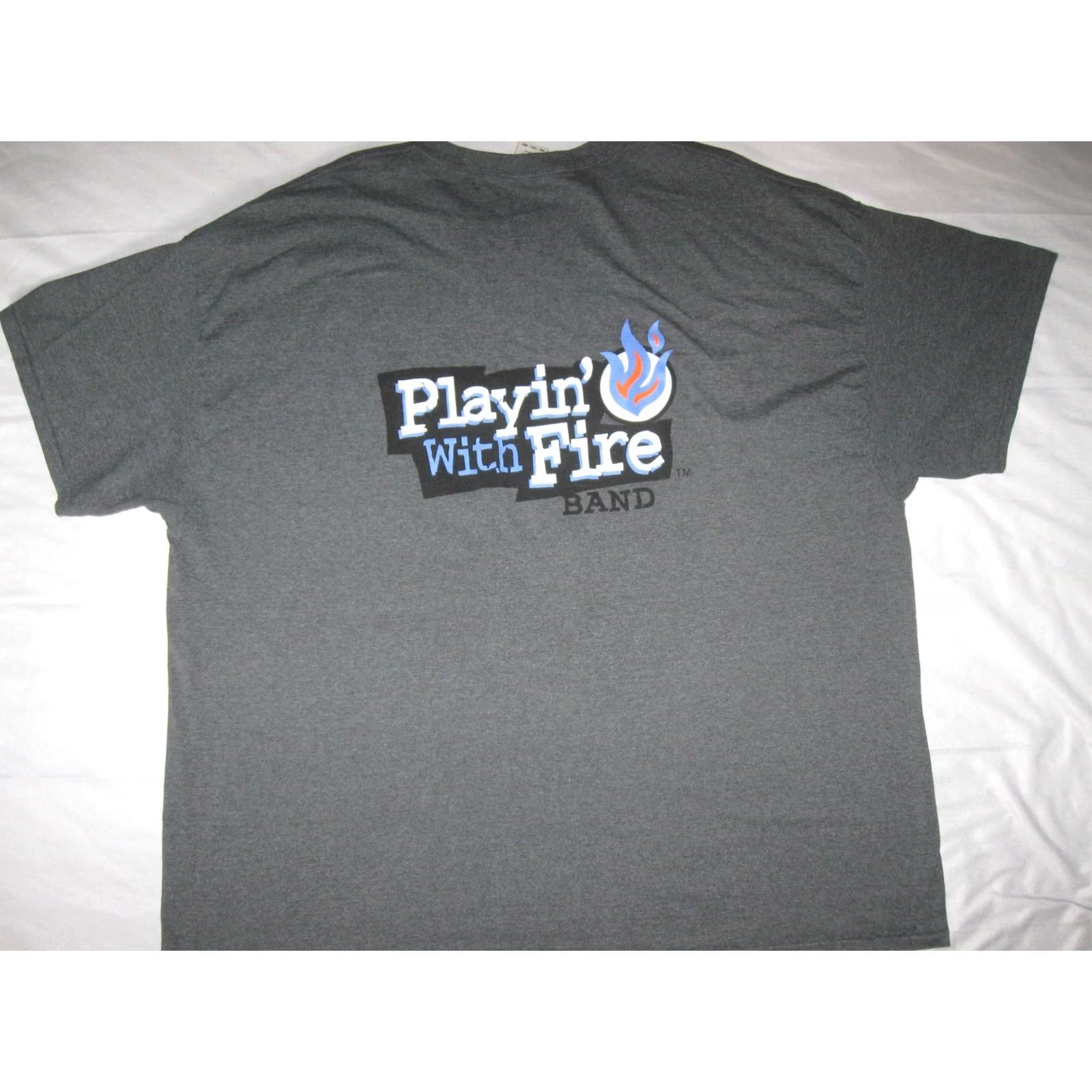 Gildan Playin' With Fire Band Shirt Mens 4XL Short Sleeve American Classic Rock Guys Size US XXL / EU 58 / 5 - 2 Thumbnail