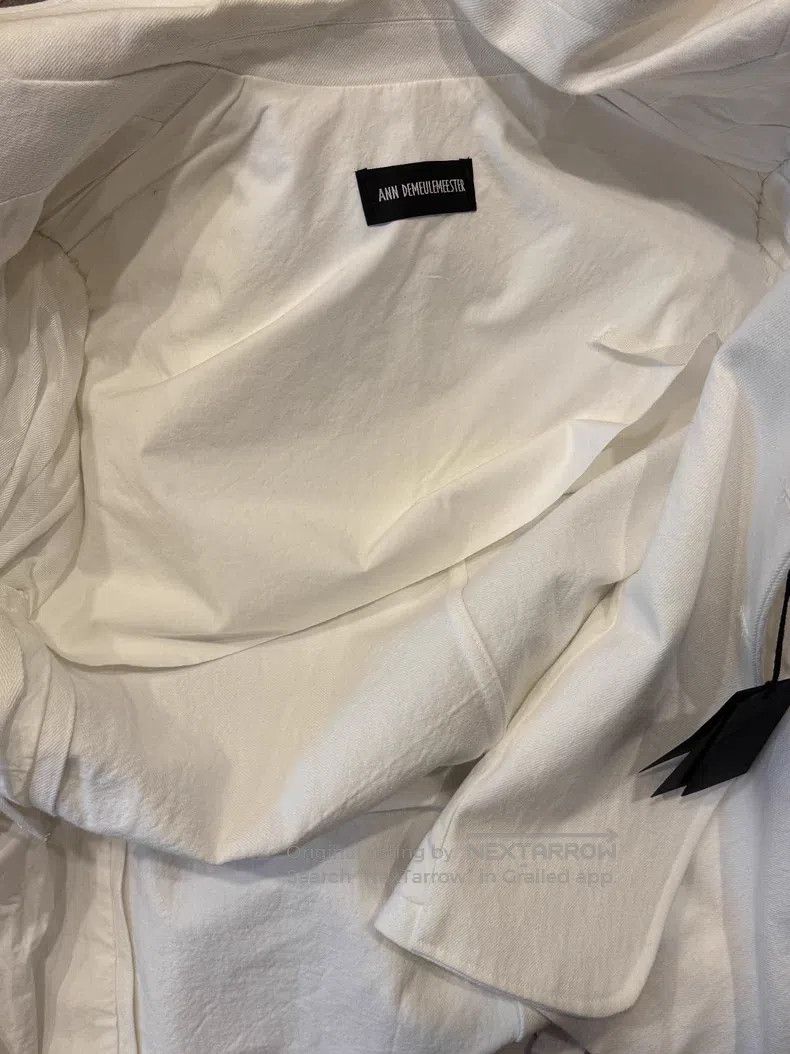 Ann Demeulemeester Ann Demeulemeester White Tie-Waist Loose Fit Suit Jacket Size S / US 4 / IT 40 - 8 Thumbnail