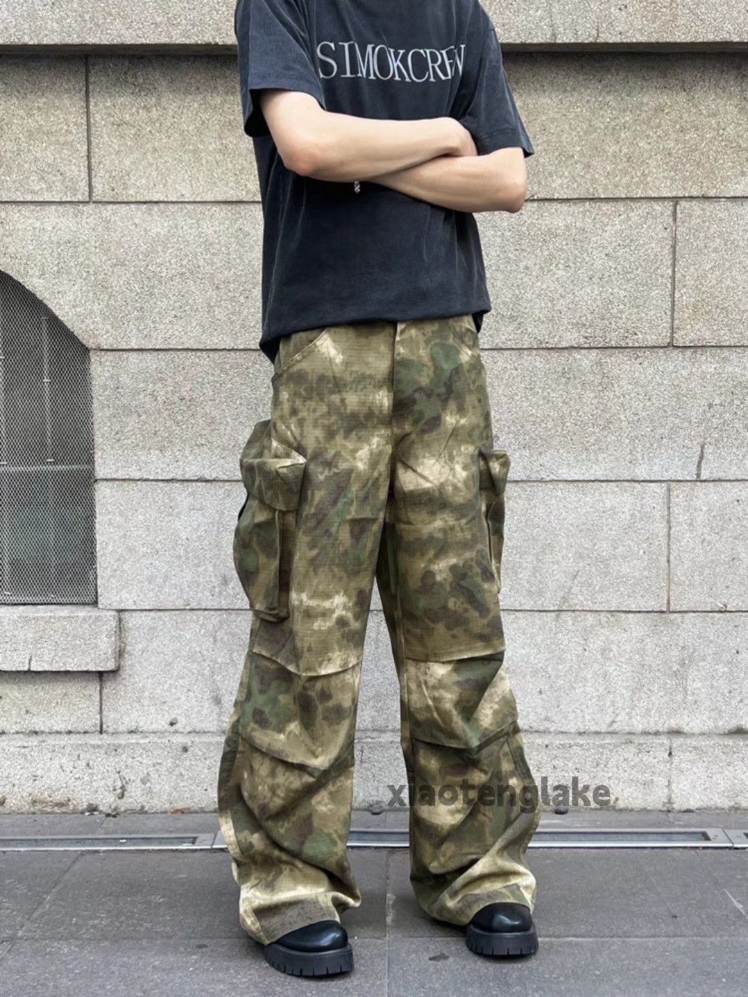 Designer × Vintage utility military loose baggy pleated camo cargo pants Size US 34 / EU 50 - 3 Thumbnail
