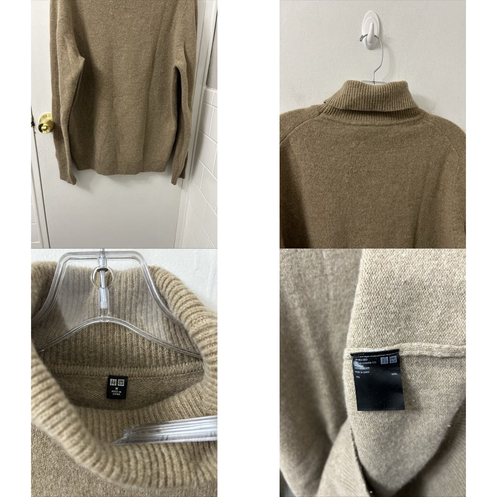 Uniqlo Uniqlo Sweater Mens M Tan Brown 100% Wool Turtleneck Knit Pullover L/S Gallon? Size US M / EU 48-50 / 2 - 8 Thumbnail