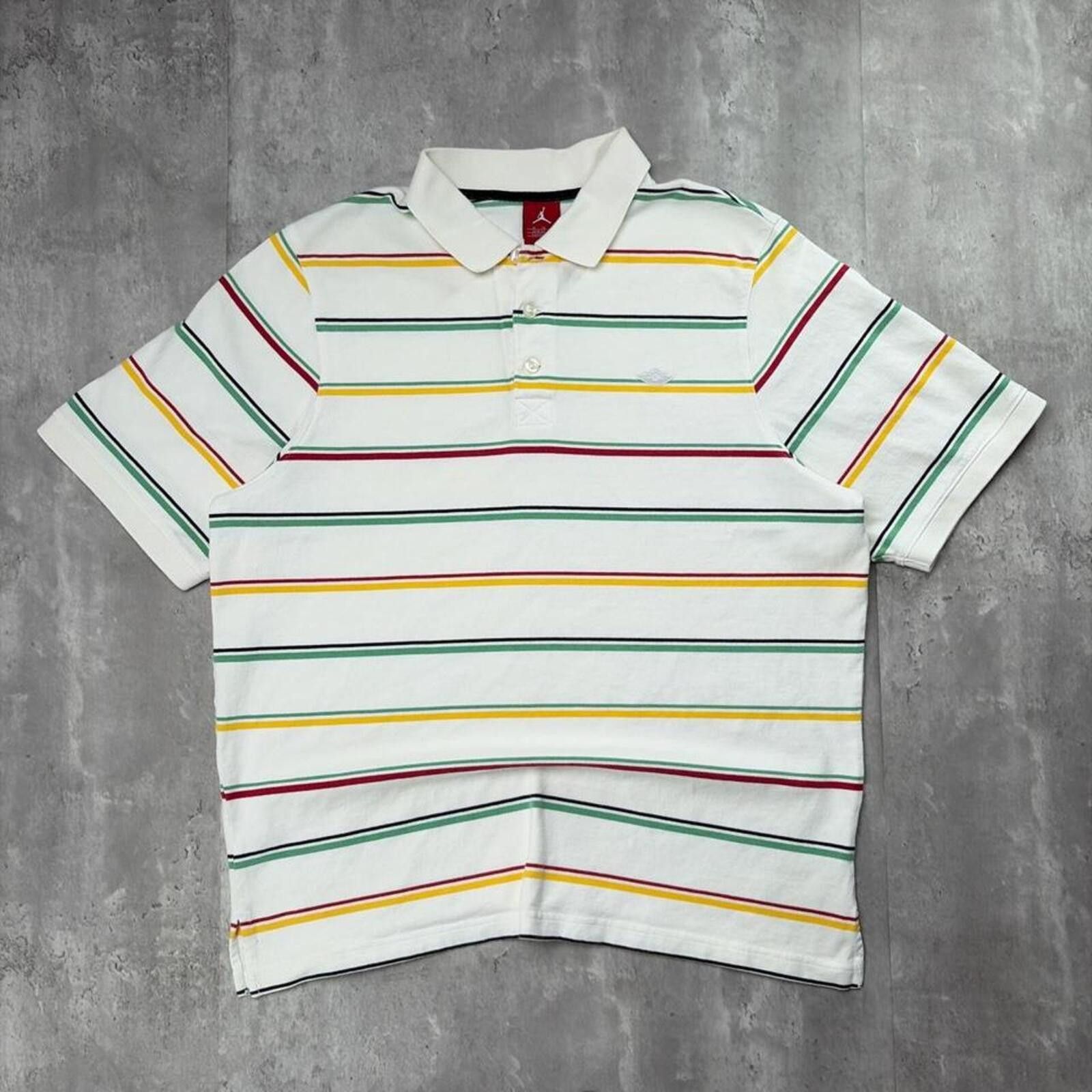 Jordan Brand Y2K White Air Jordan Striped Skater Polo Shirt Size US XL / EU 56 / 4 - 1 Thumbnail