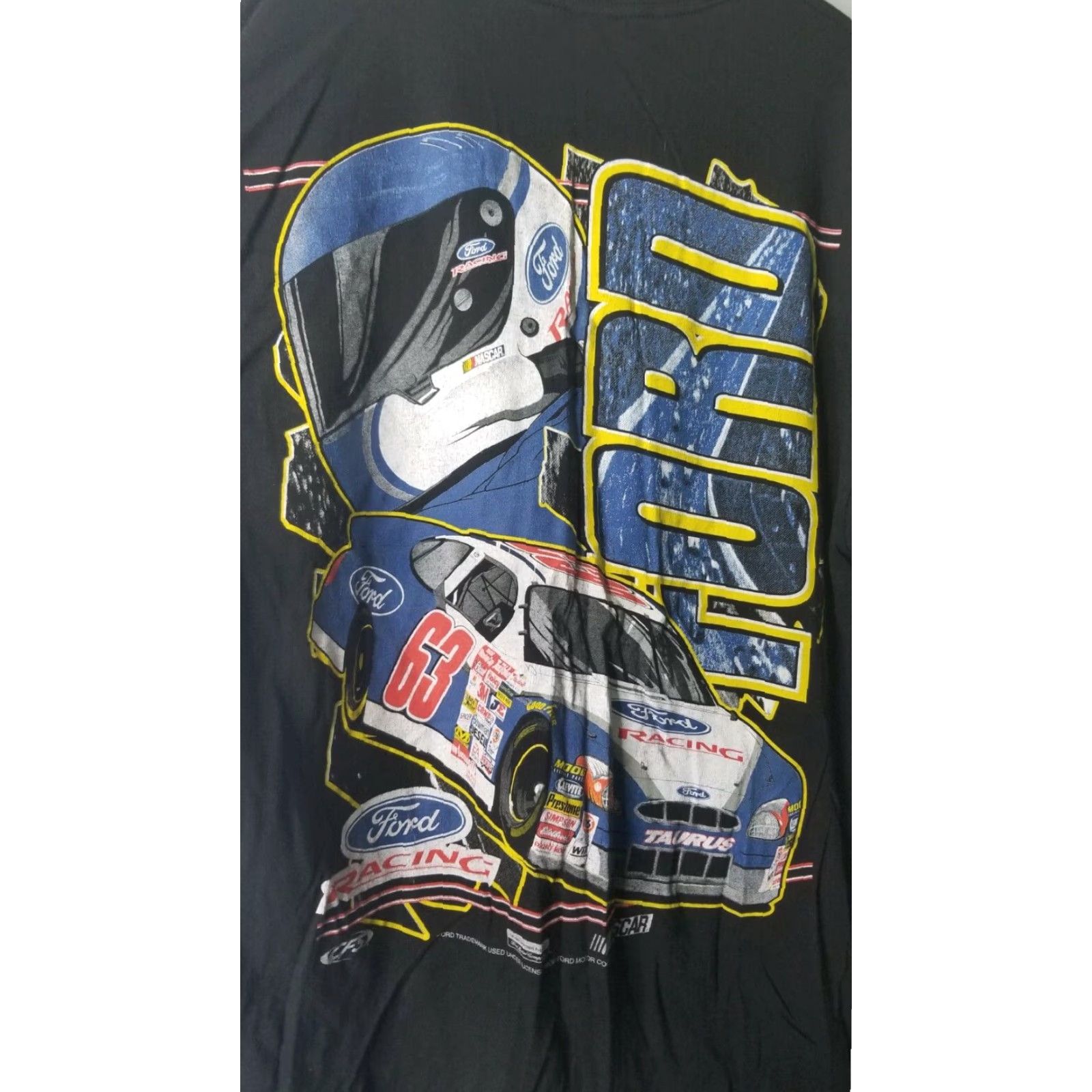 Delta VINTAGE NASCAR Ford Racing #63 T-Shirt Mens XL Black Double-Sided Crew Neck 63 90s Merch Size US XL / EU 56 / 4 - 4 Thumbnail
