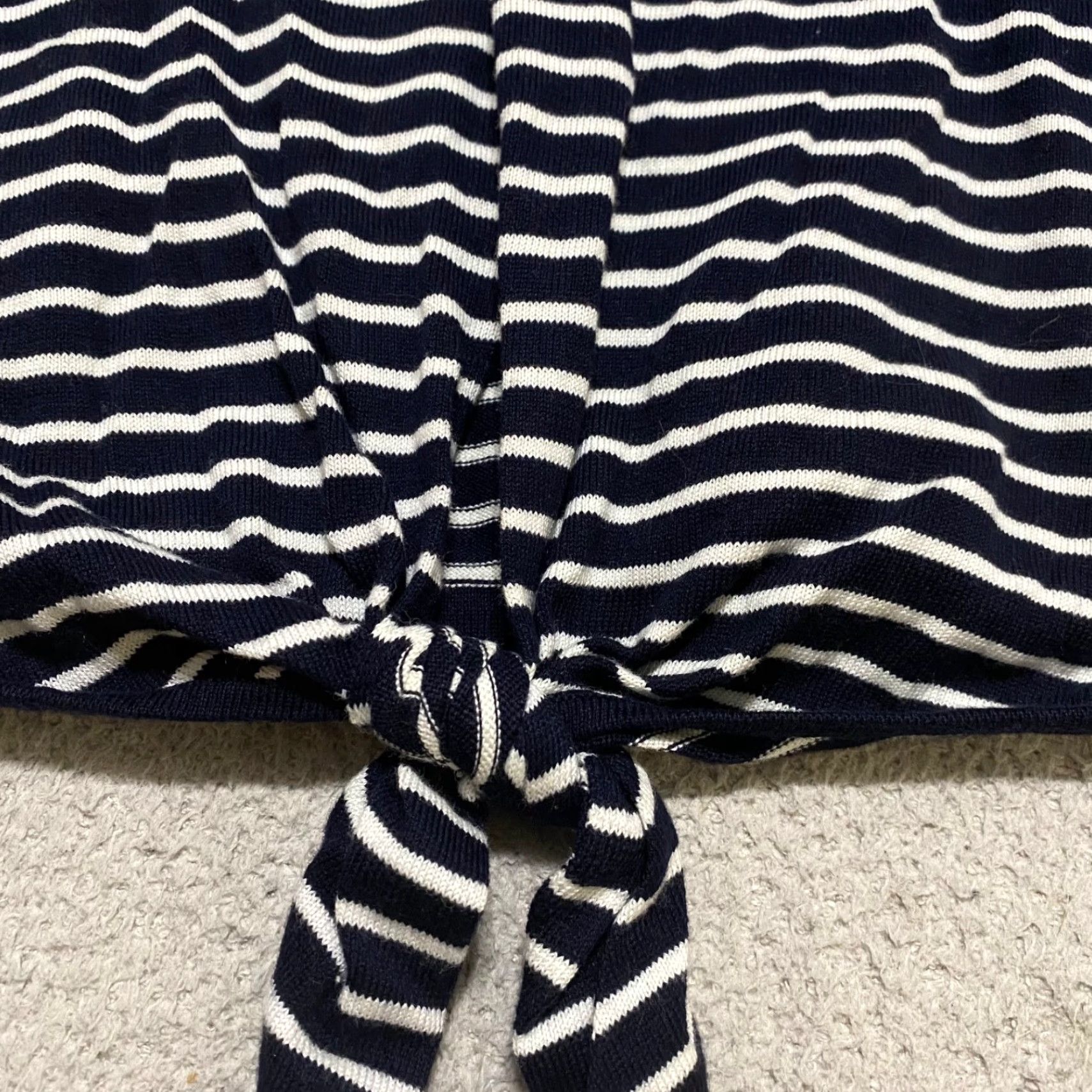 Talbots Talbots Blue Striped Crew Neck Long Sleeve XL Pullover Sweater - Womens Regular Fit, Cotton Knit, Casual Winter Fall Spring, 1093 Size XL / US 12-14 / IT 48-50 - 4 Thumbnail