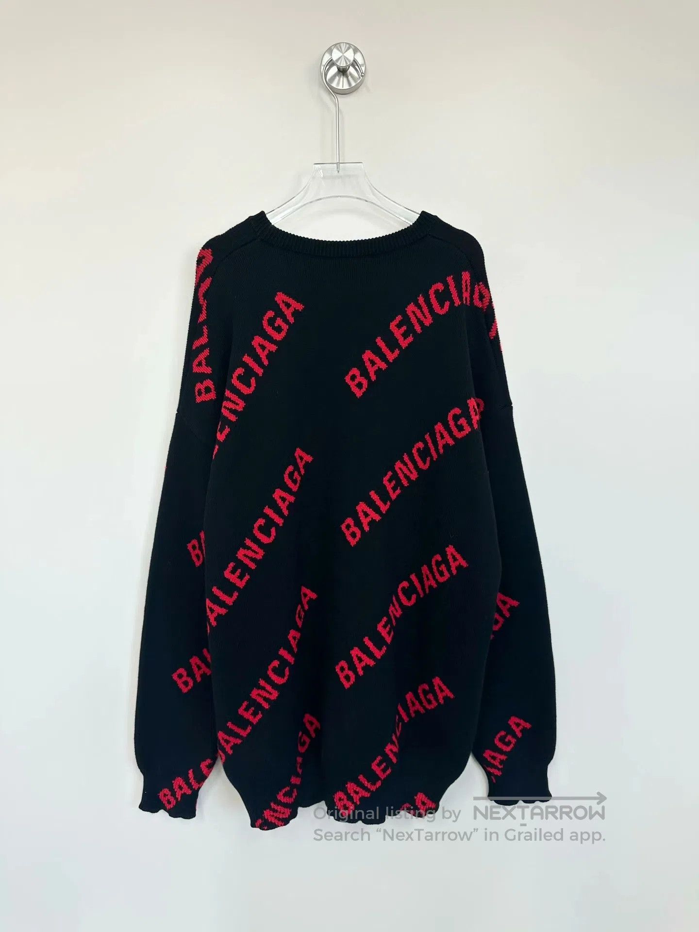 Balenciaga Balenciaga Black Barrage Full Logo Knit Sweater| Size US M / EU 48-50 / 2 - 2 Thumbnail