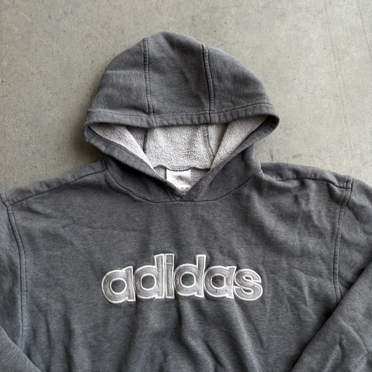 Adidas × Vintage Y2K Vintage Adidas Skater Hoodie Gray and White Baggy Large Size US L / EU 52-54 / 3 - 4 Thumbnail