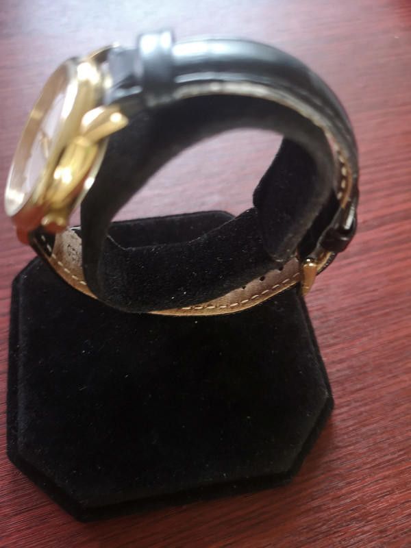 Designer Rotary gold dial black leather strap watch Size ONE SIZE - 9 Thumbnail