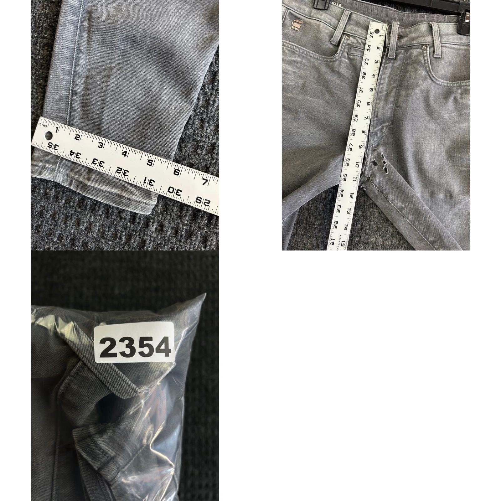 G-Star G-Star Raw D-Staq Jeans 3D Super Slim Denim 30 x 36 Gray Distressed Moto Pockets Mens Size US 30 / EU 46 - 10 Thumbnail