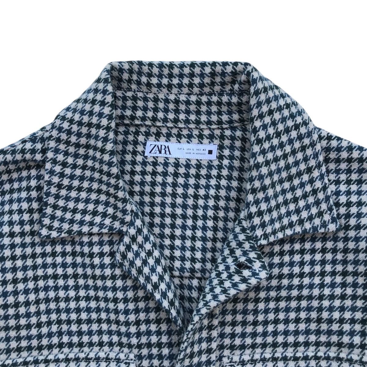 Zara ZARA Green and Beige Houndstooth Shirt Jacket Size US L / EU 52-54 / 3 - 7 Thumbnail