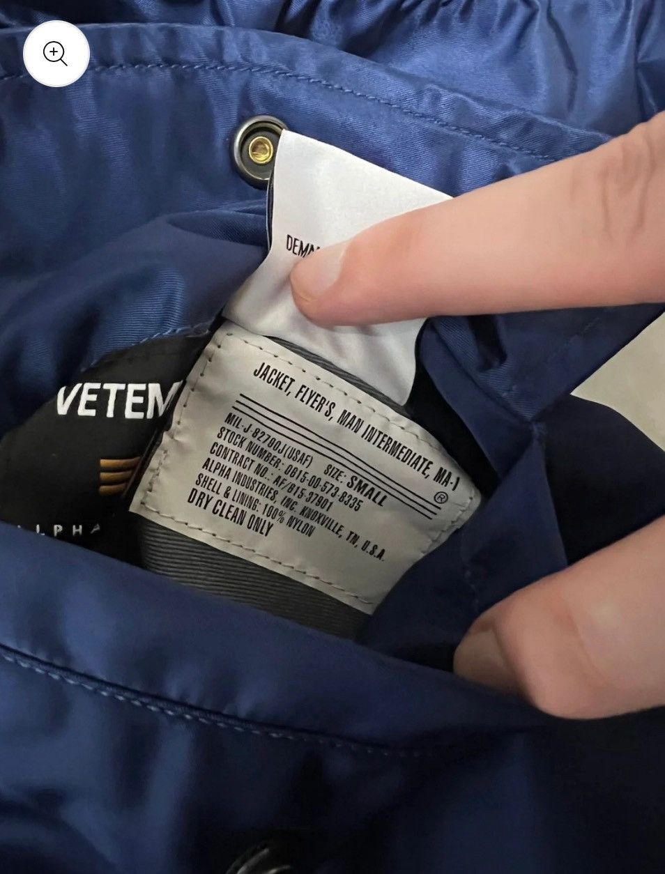 Alpha Industries × Vetements Vetements X Alpha Industries Reversible Blue Fist Bomber Size US S / EU 44-46 / 1 - 7 Thumbnail