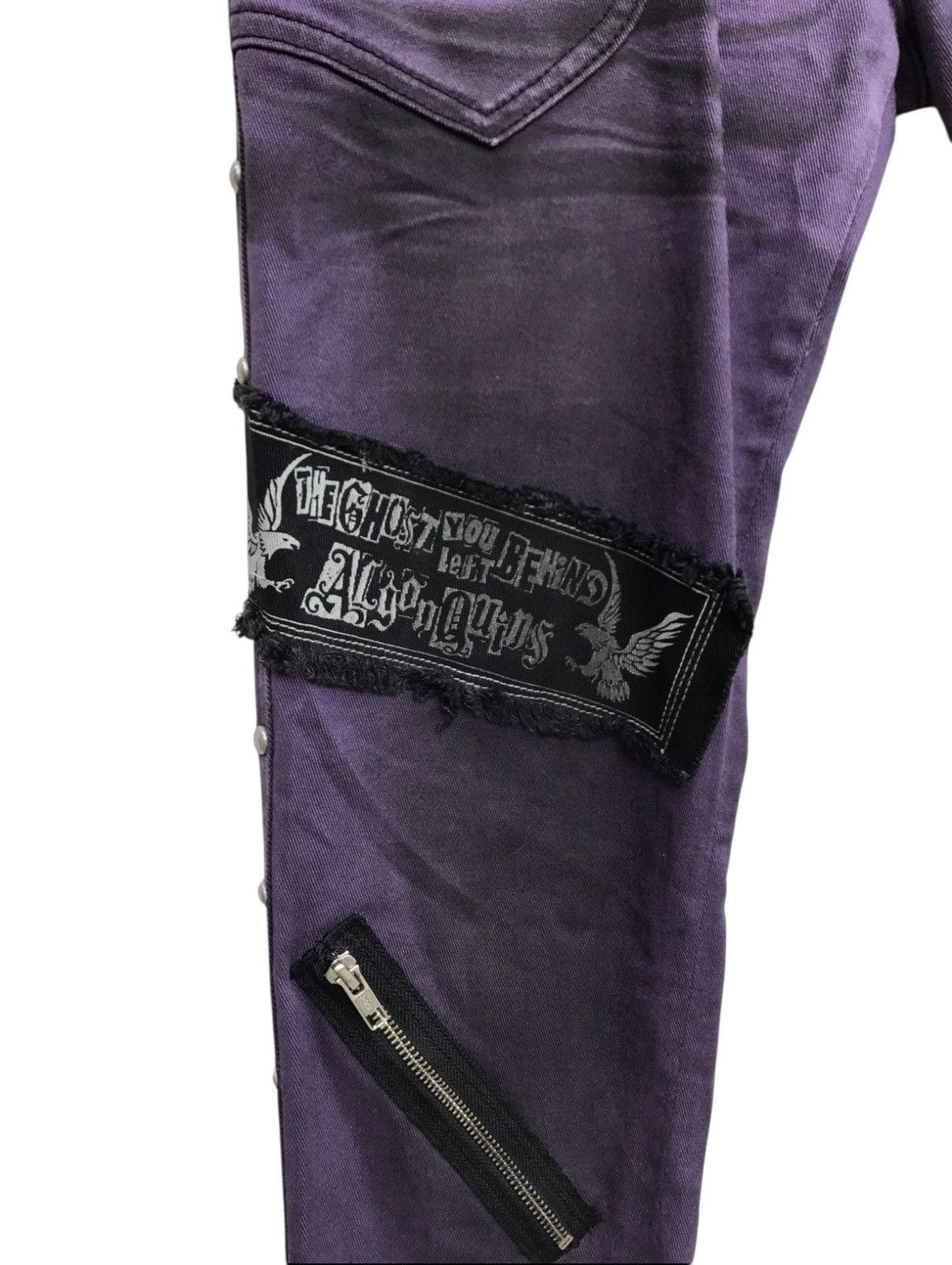 Japanese Brand Algonquins Punk Skinny Pants Zipper Patches Punk Anarchy Size US 31 - 5 Thumbnail