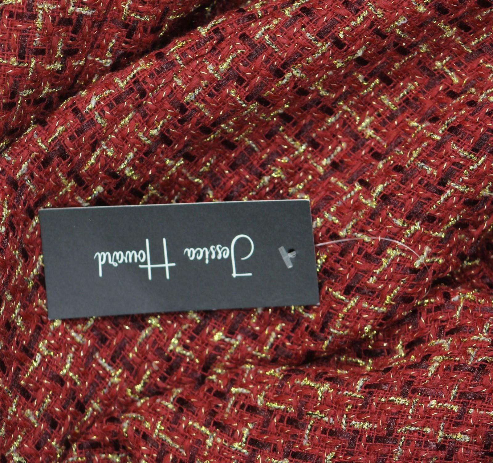 Other Jessica Howard Tweed Embellished Shift Dress Red / Gold 14p Size XL / US 12-14 / IT 48-50 - 3 Thumbnail