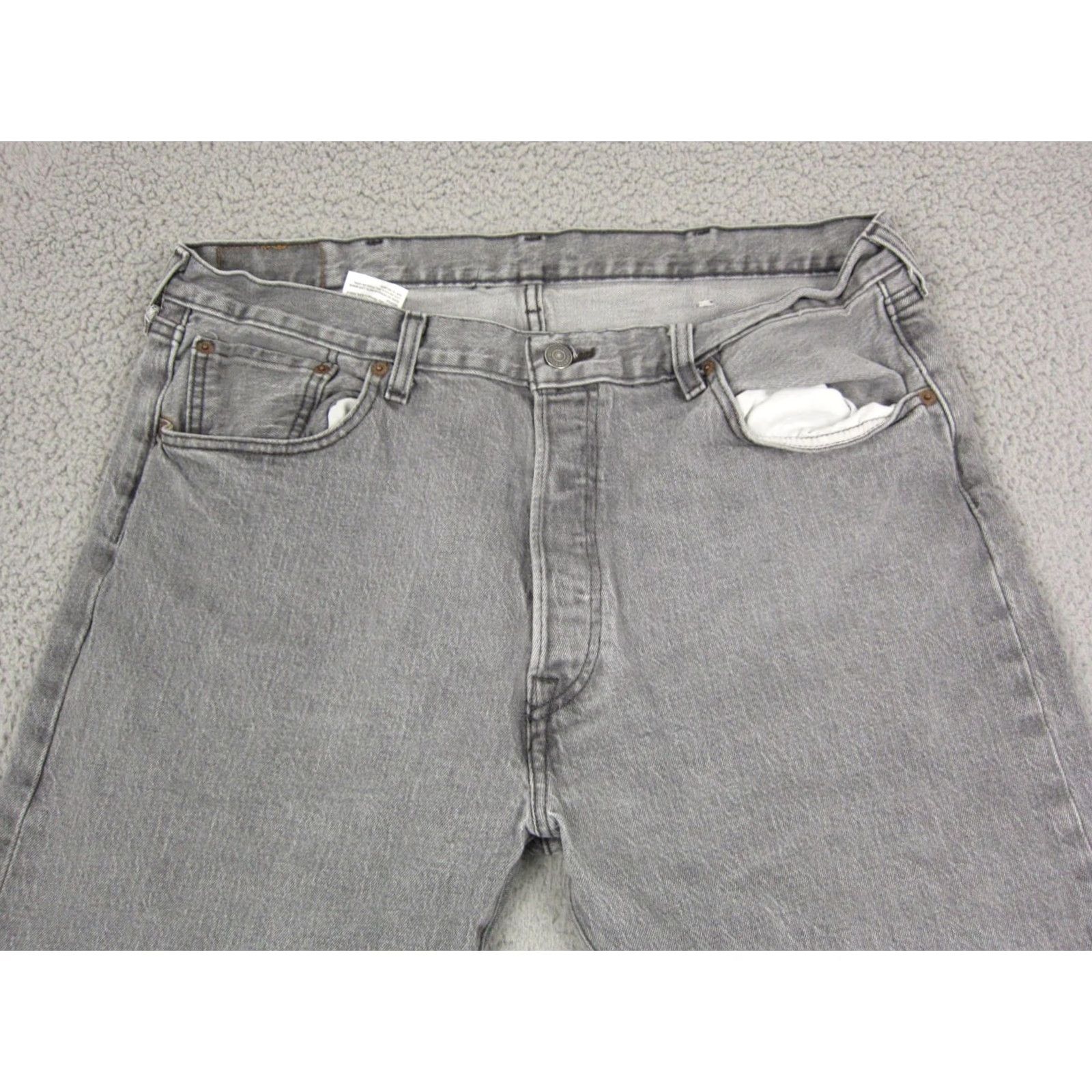 Levi's Levi's 501 Jeans Adult 38x30 Gray Button Denim Pants 90s Mens Regular Straight 5-Pocket Incremental 501 Series Jeans Mens Size US 38 / EU 54 - 4 Thumbnail