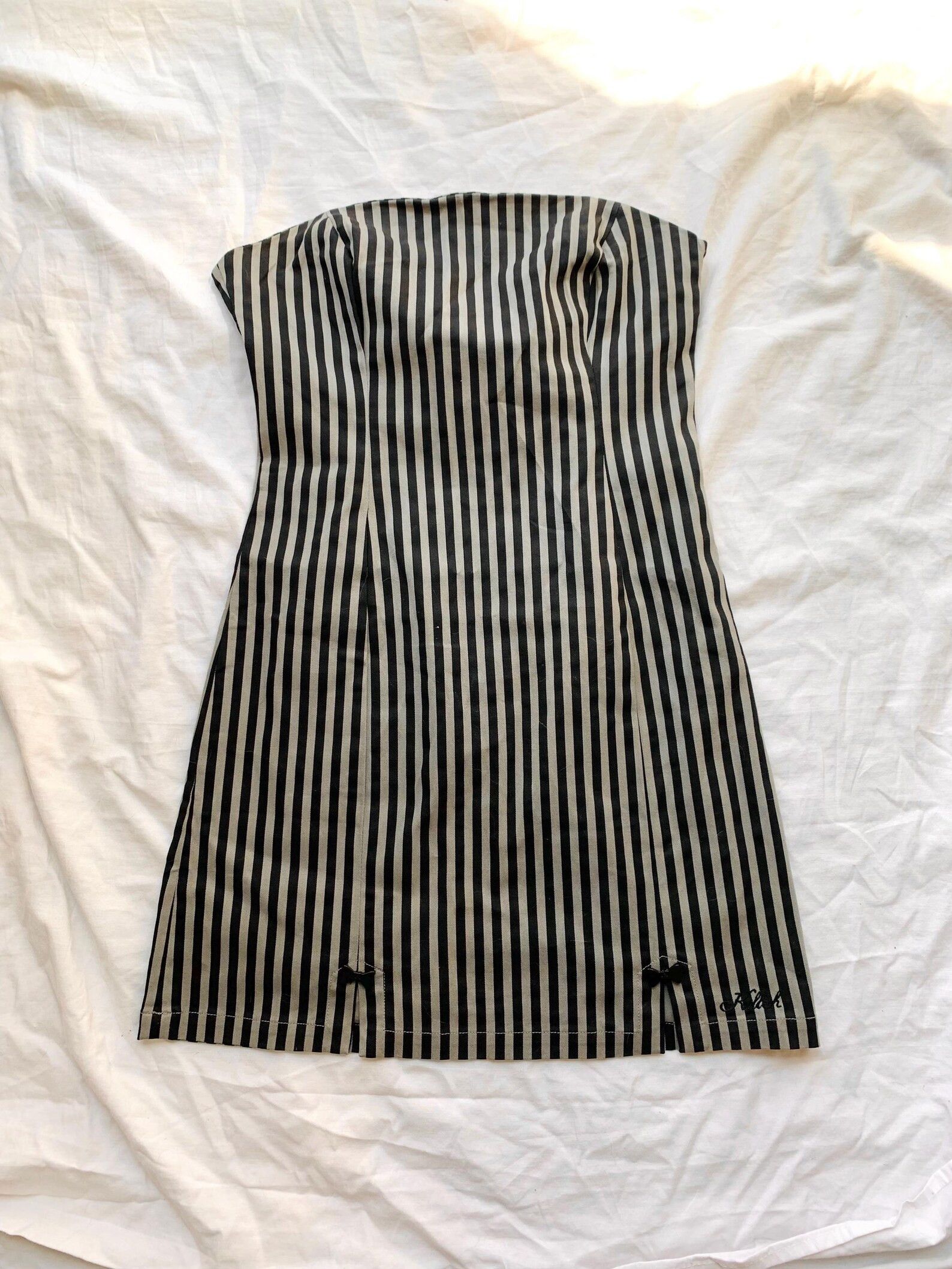 Miss Sixty Y2K Killah Tube Dress Striped Bodycon Mini - Size L Size L / US 10 / IT 46 - 1 Thumbnail