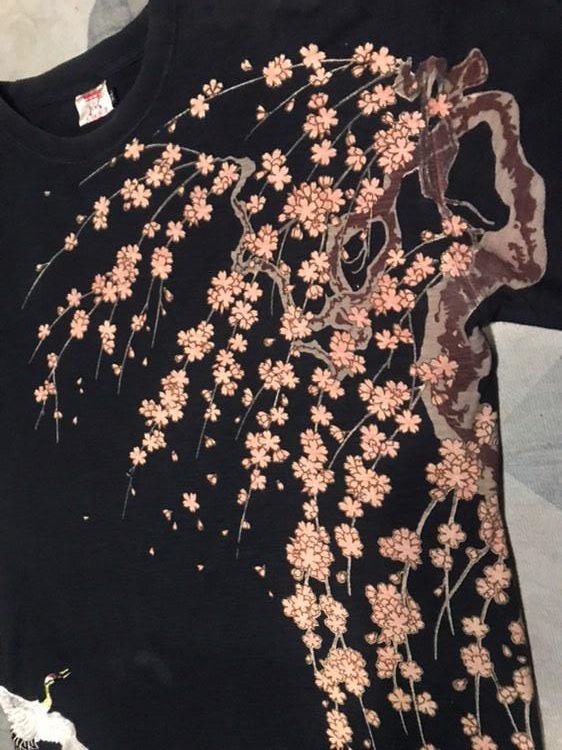 Other Embroidered Sakura Japanese Classic Script Longsleeve Size US L / EU 52-54 / 3 - 5 Thumbnail