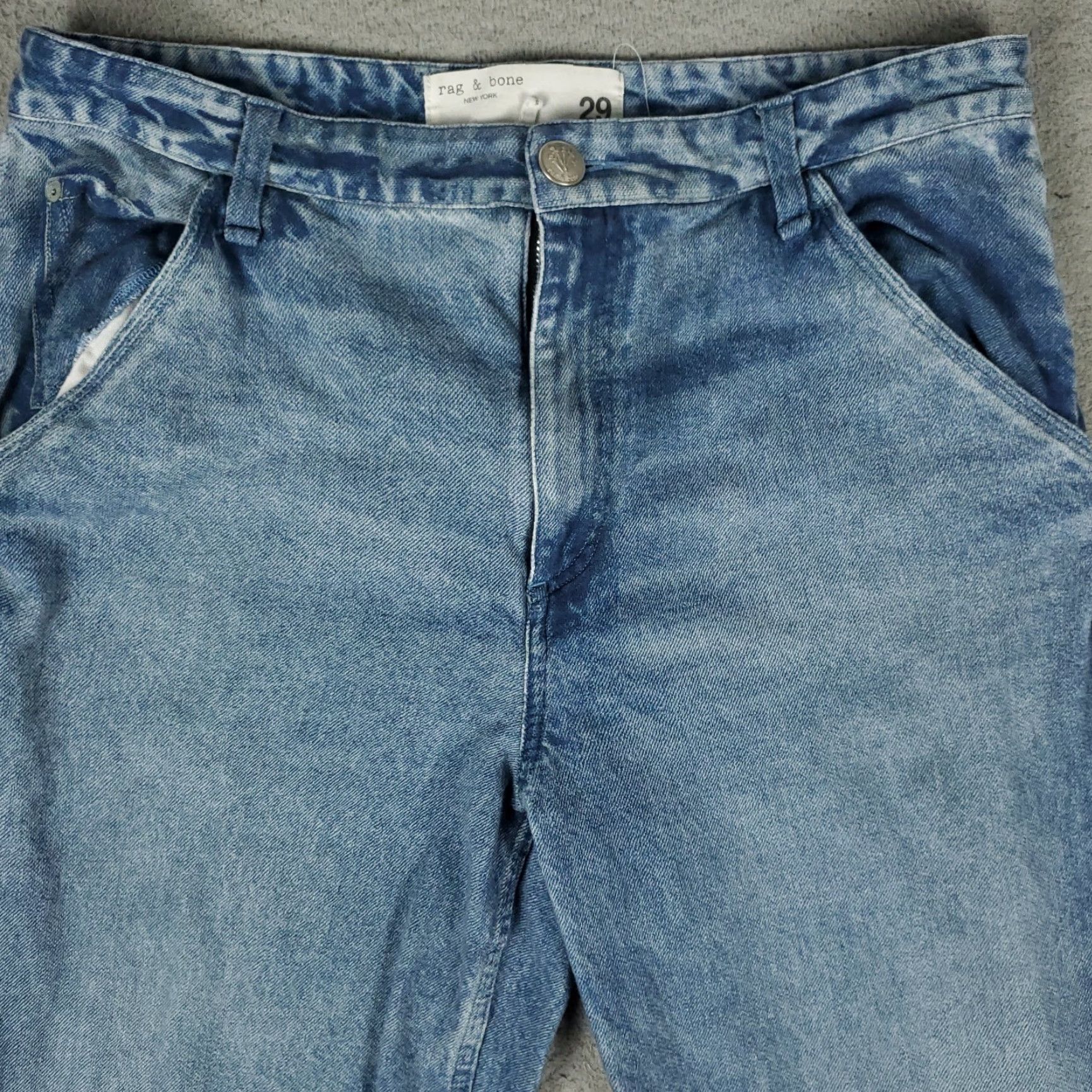 Rag & Bone Rag & Bone Jeans Womens 29X30 Relaxed Straight Carpenter Terry Cloth Lined Blue Cotton Blend Zip Button Pockets 30 In Inseam Regular Size 29 Ballroom? Size 29" - 2 Thumbnail