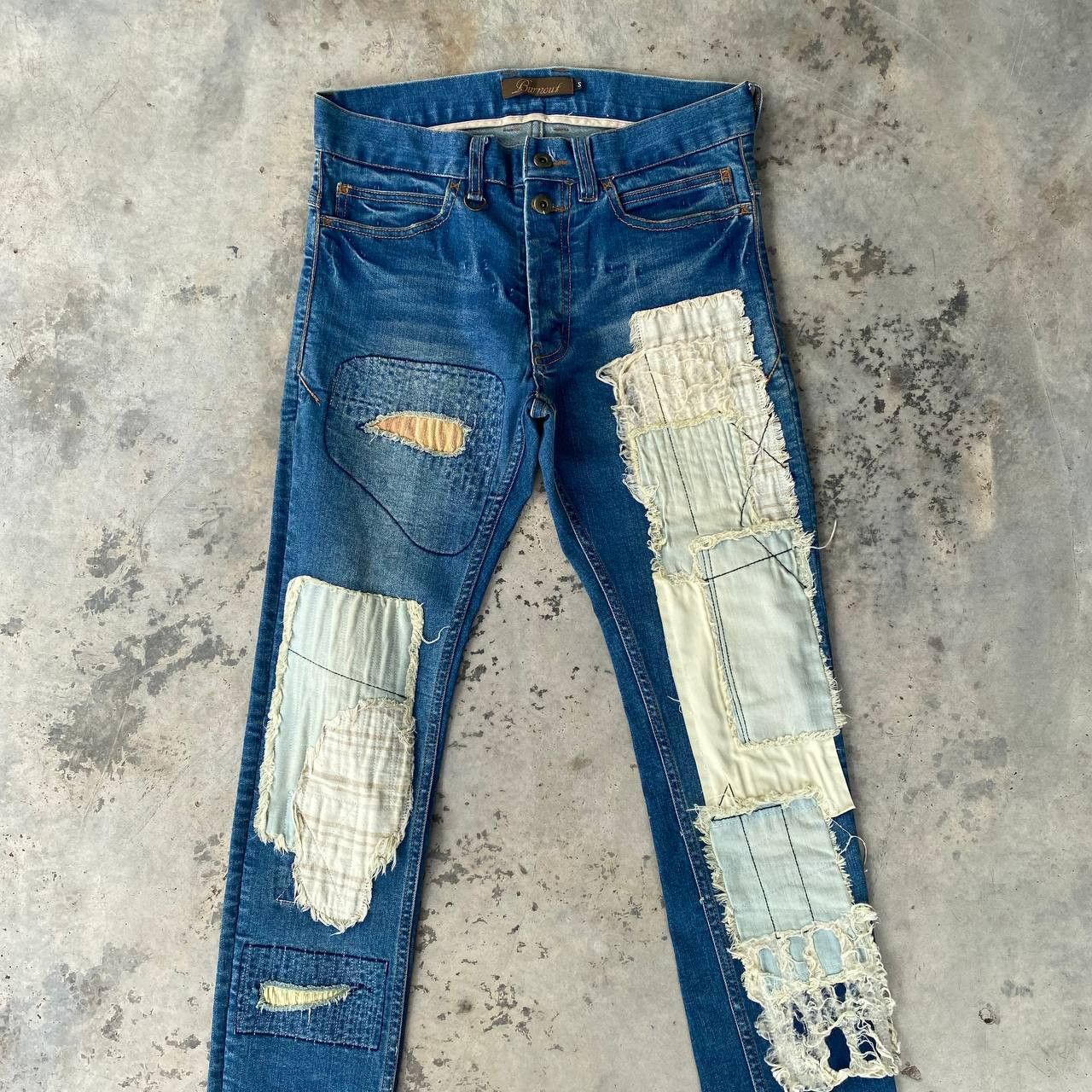 Japanese Brand JAPANESE BURN OUT BLUEWASH DISTRESSED BORO REWORKED DESIGN Size US 28 / EU 44 - 3 Thumbnail