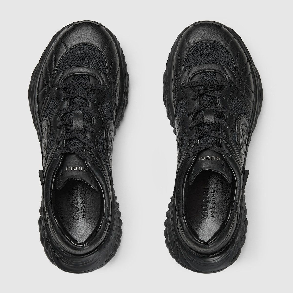 Gucci o1mt1gz0925 Men's Gucci Ripple Sneakers in Black Size US 14 / EU 47 - 3 Thumbnail