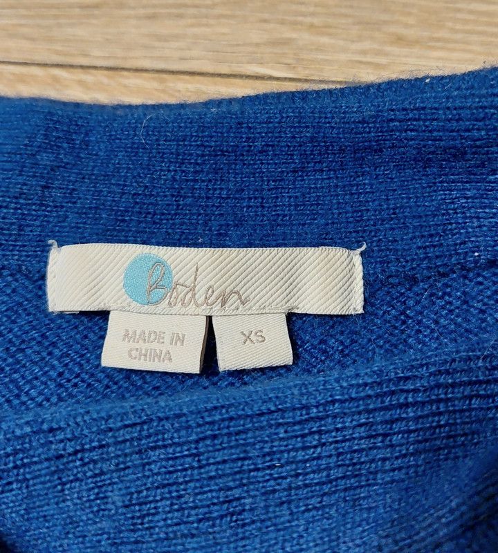 Boden 100% wool sweater jumper white blue luxury soft unique Size XS / US 0-2 / IT 36-38 - 4 Thumbnail