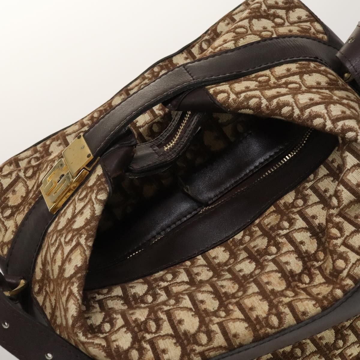 Dior DIOR Trotter Canvas Shoulder Bag Brown Gold Size ONE SIZE - 6 Thumbnail