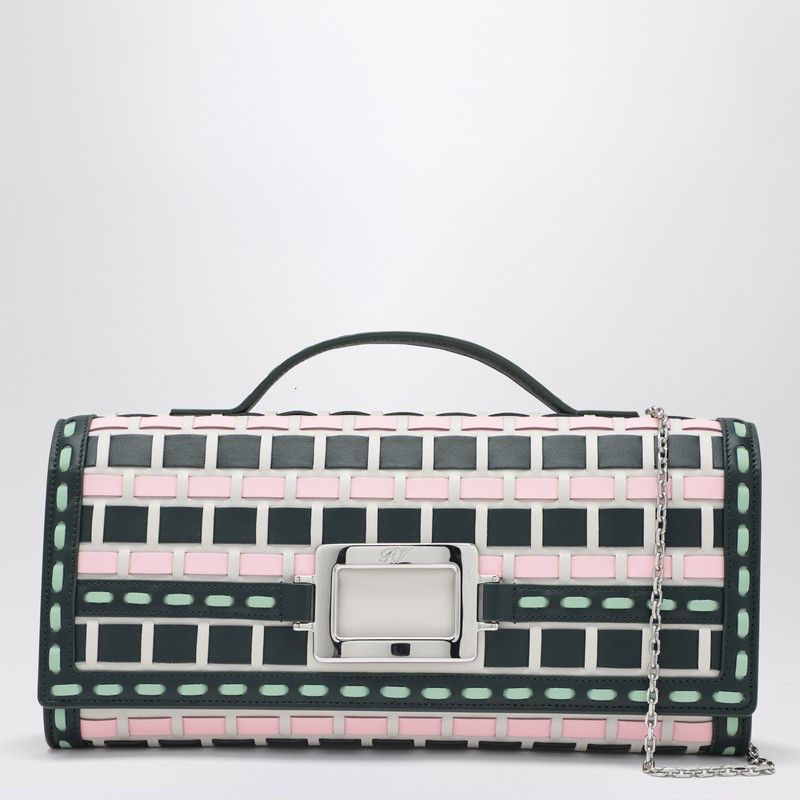 Roger Vivier Roger Vivier Belle Vivier Ice/Pink/Navy Blue Clutch Bag Size ONE SIZE - 1 Thumbnail