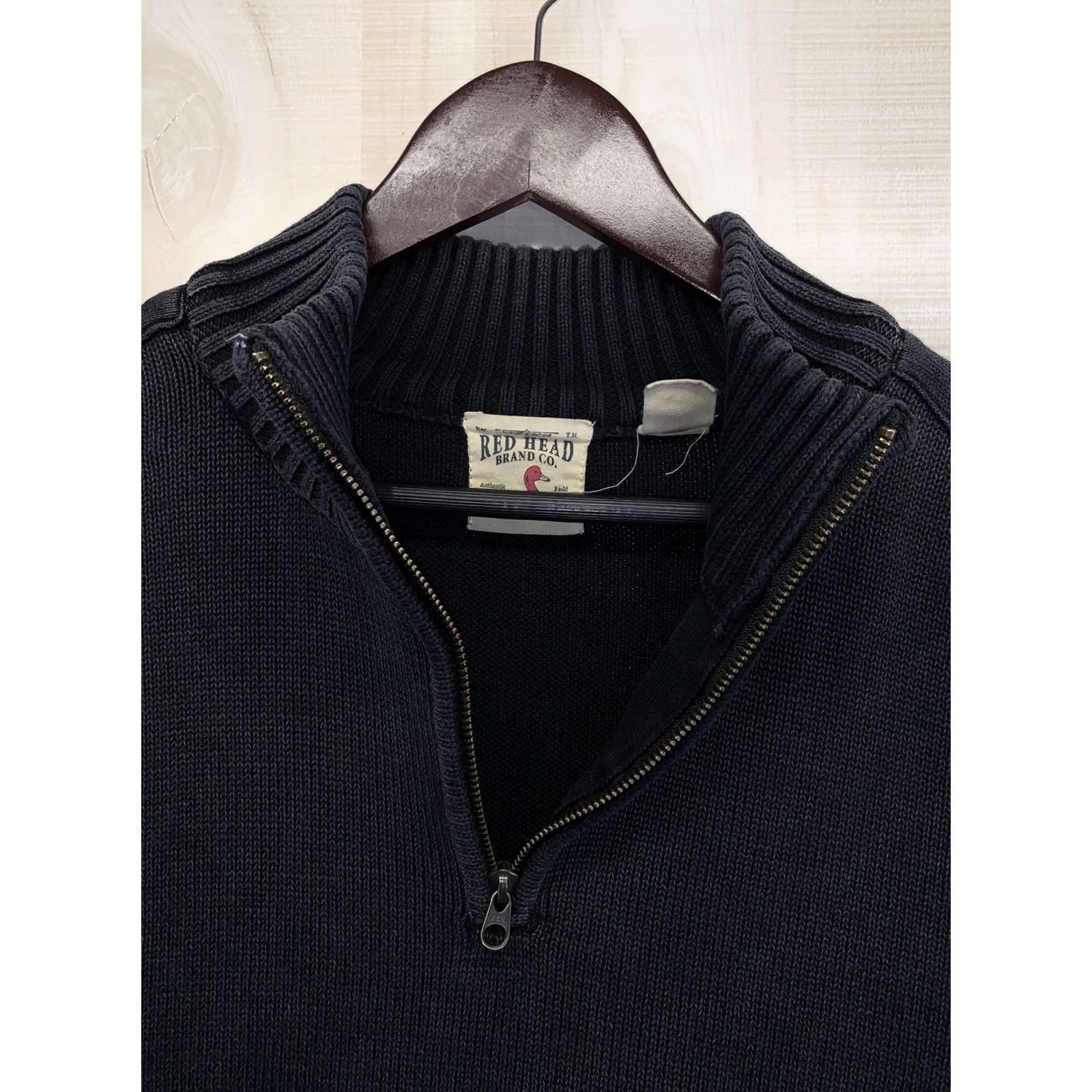Vintage Red Head Mens Sweater XL 1/4 Zip Pullover Gray Charcoal Faded - Mens Size XL Pullover Zip Grays Sweater 1/4 Zip Gray Charcoal 4523 Size US XL / EU 56 / 4 - 3 Thumbnail