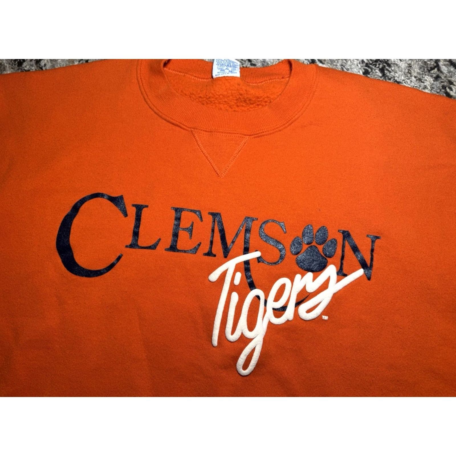 Russell Athletic VINTAGE Clemson Tigers Sweatshirt Russell Athletic Crewneck 90s Made USA Large Mens Orange Size US L / EU 52-54 / 3 - 2 Thumbnail