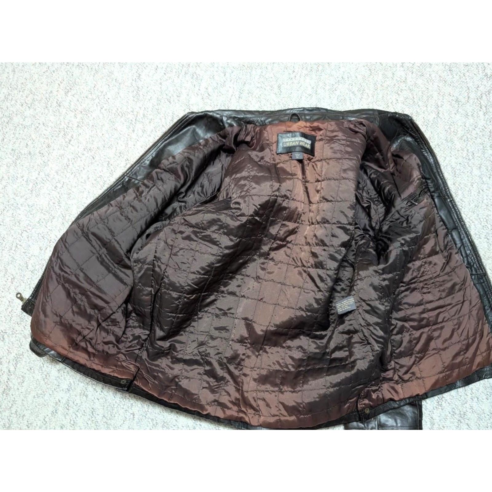 Vintage VINTAGE Structure Motorcycle Jacket XL Brown Leather - Men's Jacket, 90s, Loose, Patina, 48-50 Chest, Zip Closure, Stiff Cowhide, Motorcycle Model Size US XL / EU 56 / 4 - 7 Thumbnail