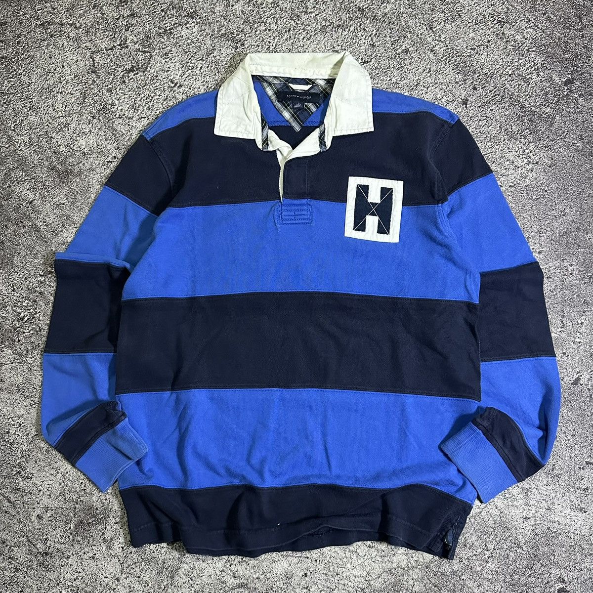 Tommy Hilfiger Tommy Hilfiger Men's #8 H Block Logo Rugby Shirt Size US M / EU 48-50 / 2 - 1 Thumbnail