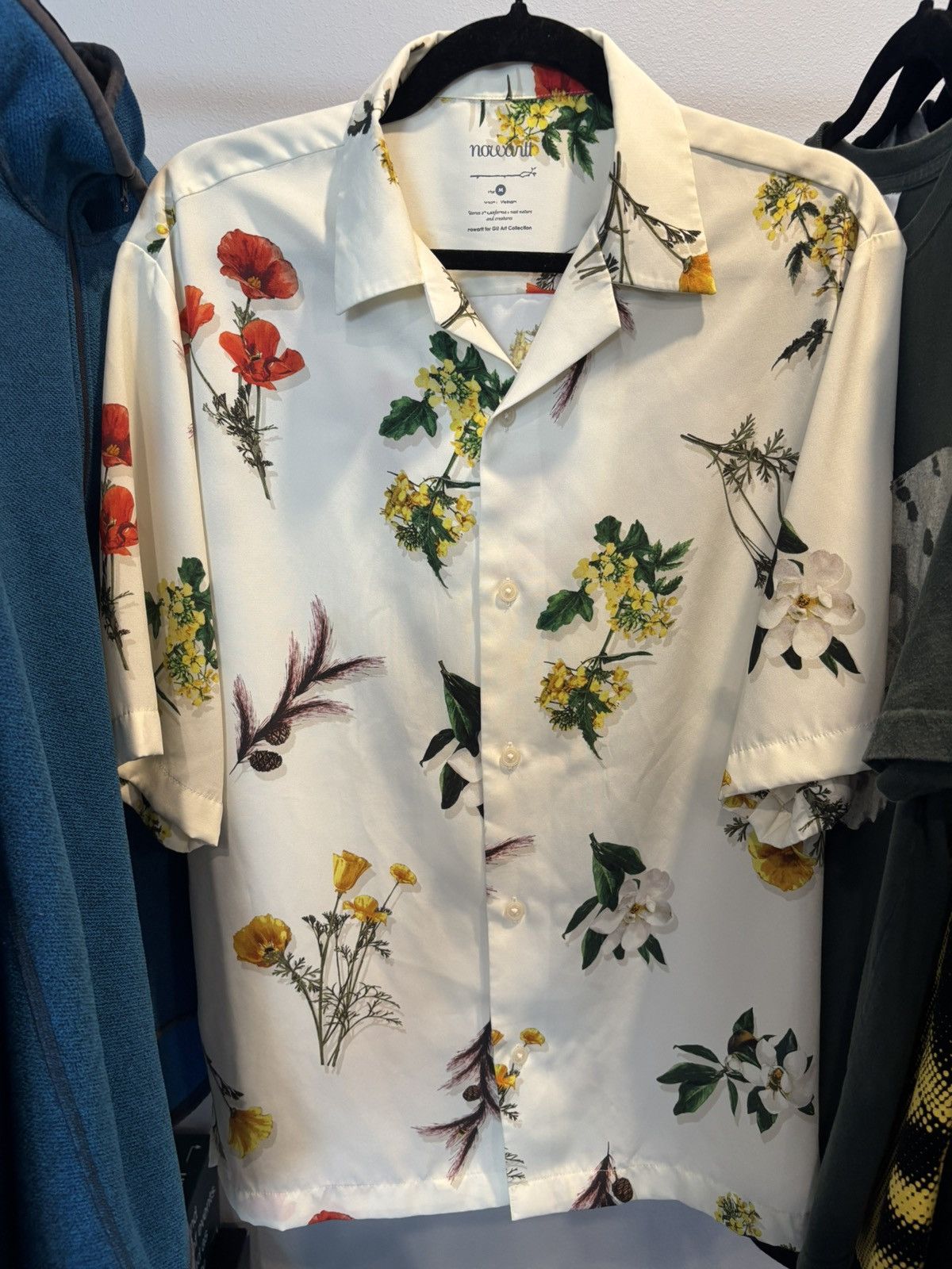Japanese Brand Nowartt Japanese Brand Flower Motif Button Up 💐 Size US M / EU 48-50 / 2 - 1 Thumbnail