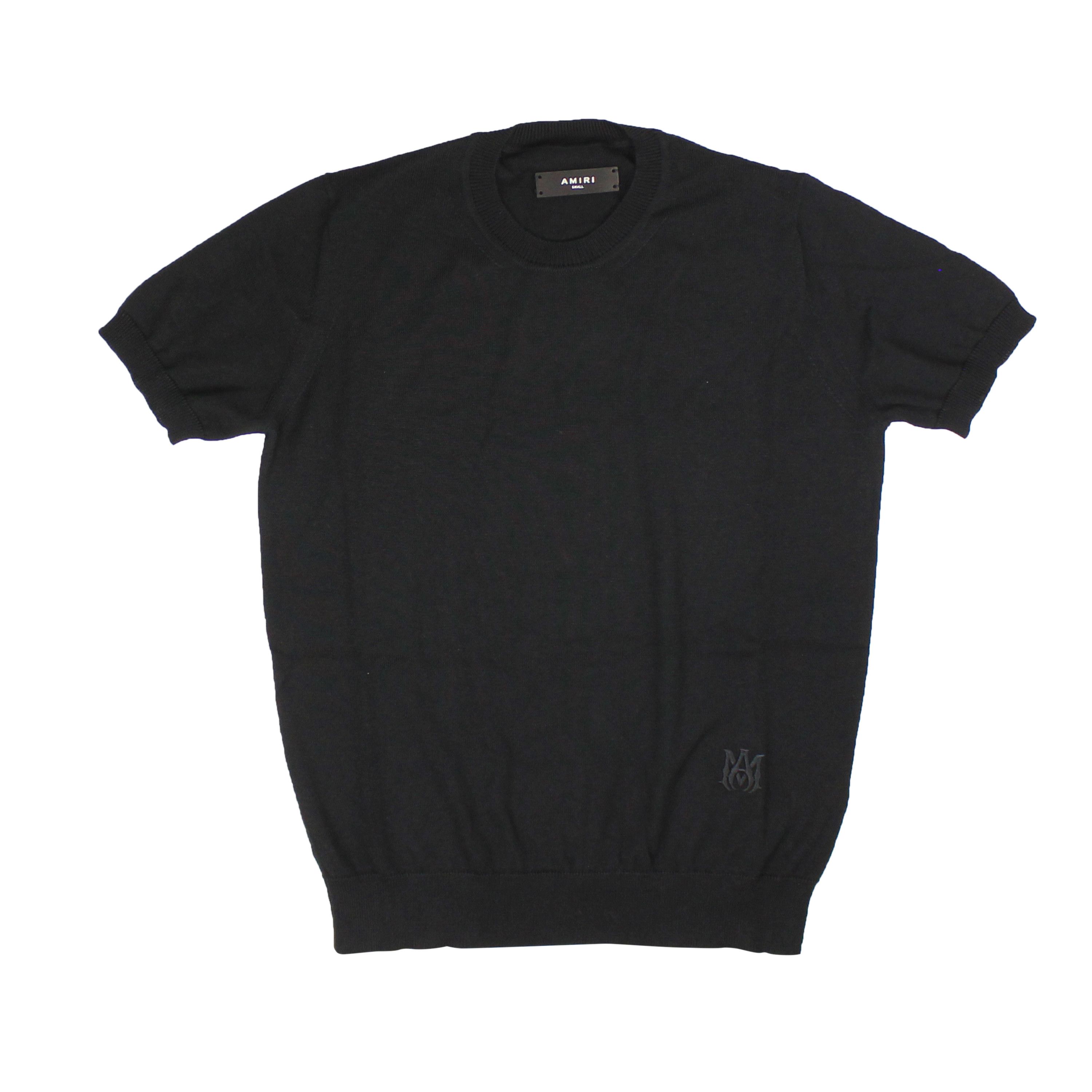 image of Amiri Ma Embroidered Tee Black T-Shirts Size S, Men's